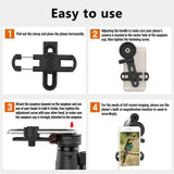 Tactical Telescope Accessories Cell Phone Adapter Clip Mount Compatible Binocular Monocular Spotting Scope Microscope Smartphone