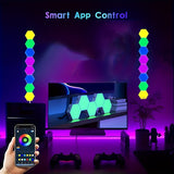 6pcs LED Hexagon Wall Light, Smart Modular Honeycomb Light With APP Remote Control And Music Sync,