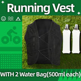 Outdoor Bladder Sports Vest With 2 Water Bag For Women Men Running Cycg Climbing Hiking S-XXL