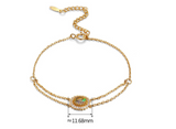 925 Silver Simple Versatile Oubo Double Layer Bracelet Girl