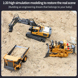Children's Alloy Remote Control Excavator Simulation Digger Charging Model Remote Control Engineering Vehicle Model