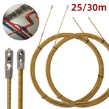 25/30m Universal Wire Threading Spring High Elasticity Rope Pulg Device With Pulley Electricians Cable Running Puller