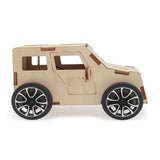3D Wooden Puzzles Model DIY Car Kits STEM Projects Pulling Line Science Experiment Kit Education Vintage Toy for Kids Children Gift