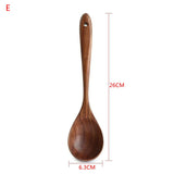 Natural Wood Tableware Spoon Colander Long Handle Spoon Wooden Non-Stick Spatula Kitchen Tool Wooden Spoon/Shovel Cooking Tools