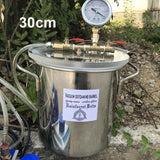 30cm Defoaming Tank Barrel Stainless Steel Vacuum Degassing Chamber Crystal Glue Maker with Vae and Pipe
