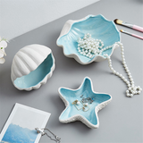 Ceramic Storage Desktop Ornaments Earrings Rings Bracelets Jewelry Display Plate Tray 17x18x6cm