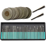 30PCS Burs 12PCS Dia Saw Blades For Dremel Electric Grinder Power Accessories Abrasive Drill Bit Rotary Tool Set