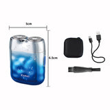 Quick Charging Mini Design Mens Blade Kemei Km-C30 Double Knife Head Usb Charging Full Body Washing Hair Shaver