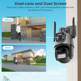 6MP 4K Wifi Camera Dual Lens Security Protection Waterproof Security CCTV Video Surveillance Camera Police Light Alarm IP Camera