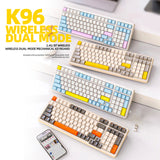 K96 nical Dual Mode Bluetooth-compatible5.0/2.4G Wireless 100Keys Red Switch Hotswap Gaming Keyboard For PC Laptop