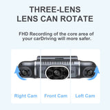 3/4Cameras Car Dash Cam Channel Driving FHD 1080P Front Left Right Rear With WiFi Night Vision Loop Recording 24H Parking Monito