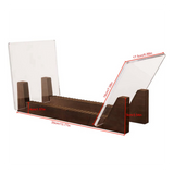 Record Storage Holder Large Capacity Acrylic Ends Display Stand Wooden LP Vinyl Album Desktop Rack