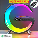 Led Rgb Light Wireless Charger Stand Lamp Bluetooth Speaker App Control For Iphone14 13 12 15w Fast Charge Station Alarm Clock