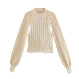 Summer Knitted Sweater Long Sleeve Top