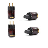 Hi End Pair P-079E+C079 Gold-Plated EU Plug Ac Audio Power Cord Plugs(2Pair)