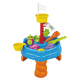 Water Table Playset Sand Toys Molds Set Outdoor Indoor Beach Play Activity Sandbox For Kids Boys Girls