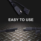 4 PCS 60cm 18AWG 10A Fused SAE to O Ring Terminal Harness Quick Connect Extention Cord for Battery Charger/Maintainer