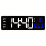 1pc Wall-Mounted Digital LED Mirror Clock With Plug-in Alarm - Perfect For Any Room!
