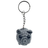 Crocheted Doll Keychain - Sad Hamster Meme, For Car Keys, Backpack & Handbag Ornament