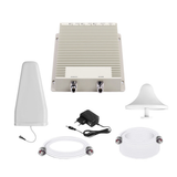 Factory price 3-band gsm repeater booster 900mhz 1800mhz 2100mhz automatic gain control 63DB signal booster for cell phones