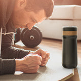320ML Portable French Press Coffee Maker with Plunger Filter Stainless Steel Car Vacuum Bottle Insulated Travel Mug