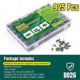 pieces Capacitor - Kit For Wide Durable Large Capacity 36Values Aluminum Electrolytic