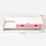 Laptop Wood Stand Multiple Styles 3 Drawers Computer Support Monitor Riser Holder Desktop Bedroom Table Shelf