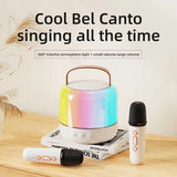 Y6 Wireless Dual Microphones Karaoke hine KTV DSP System Bluetooth 5.3 PA Speaker HIFI Stereo Surround RGB LED Light