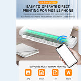 Portable Wireless Inkless A4 Thermal Printer - Supports 8.26''x11.69'' Paper, BT Connectivity for Office, Car, Home, Travel.
