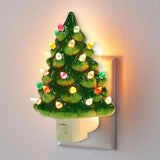 Mini Bedside Lamp Resinous Christmas Tree Night Light Two Colours Ceramic