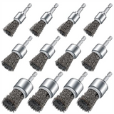12PCS Brush Drill, Wire Wheel Cup Brushes for Drill Paint Surface Rust Removal and Small Spaces
