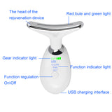 3 Colors LED Photon Therapy Heating Double Chin Removal Massager Face Neck Wrinkle Remover Skin Lifting Tighten