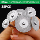 38PCS/Set Mini Circular Saw Blade Set Dia Cutting Disc Sanding Grinding Wheel for Dremel Woodworking Power Tools Accessories