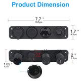 DIY 4 Hole Panel 4.2A dual usb charger Cigarette lighter Rocker Switch VoltMeter For RV Car Boat Trailer Vehicles Truck Yacht