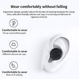 A6 Wireless Bluetooth Headphones 5.2 Se Breath Light Display Skin-friendly Silicone Earcaps Mini In Ear Sports Bluetooth