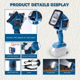 16.2W 1250LM LED Work for 14.4V-18V Li-ion Battery Dual Light Source Vertical Lamp Outdoor Emergency Flashlight