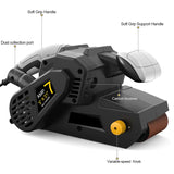 750W Belt 10 PCS Sanding Belts and Dust Bags Table Sander with Variable Speed Control 2-in-1 Vacuum Cleaner Adapter