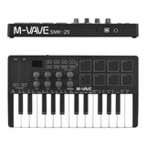M-VAVE 25-Key Control Mini USB Keyboard MIDI Controller with 25 Velocity Sensitive Keys RGB Backlit Pads 8 Knobs