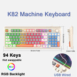 K96 nical Dual Mode Bluetooth-compatible5.0/2.4G Wireless 100Keys Red Switch Hotswap Gaming Keyboard For PC Laptop