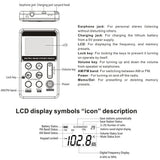 HanRongDa HRD-103 AM FM Digital 2 Band Stereo Receiver w/ Headphones LCD Screen Rechargeable Battery Portable Pocket Radio