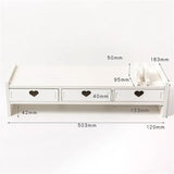 Laptop Wood Stand Multiple Styles 3 Drawers Computer Support Monitor Riser Holder Desktop Bedroom Table Shelf