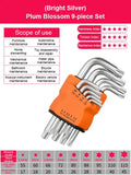 9Pcs Torx Wrench Kits Allen Hexagon Hex Head Spanner Keys Set Double End L Type Star Screwdriver Hand Repair Tools