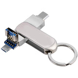 3 In 1 USB Flash Drive TYPE-C+Micro-USB+USB3.0 Mini Metal Stick U Disk Memory Card