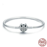Fashion Lady Cute Owl Sterling Silver Bracelet