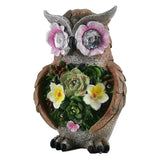 Resin with Solar wer Lights Animal Garden Statue Waterproof Outdoor Owl Sculpture Housewarming Gifts