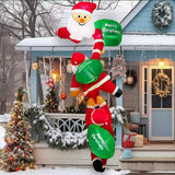 Christmas Decorations, Climbing Santa Iatable with Built-in LED Lights for Holiday Yard Wall Garden Window Decorations