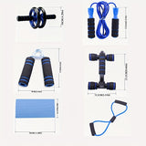 7-Piece Ab Wheel Set: Home Fitness Equipment For Indoor Sports Training