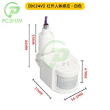 LED-Motion 24V Automatic PIR Infrared Detector 180 Degree Rotating Outdoor Timer Switch Motion Sensor