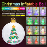 60cm Giant Luminous Christmas Balls With Lights Pvc Outdoor Xmas Iatable Ball Holiday Yard Lawn Porch Decor