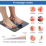 Relief Pain Relax Feet Acupoints Massage Mat Muscle Stimulator Electric EMS Foot Massager with Remote Control
